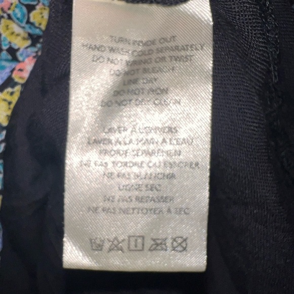 {NWOT Free People Pennie Black Floral Print Ruffle Long Sleeve Mini Dress Small} - Picture 8 of 10